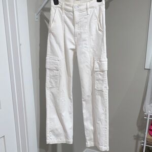 MOTHER Women's Straight Leg Cream Jeans